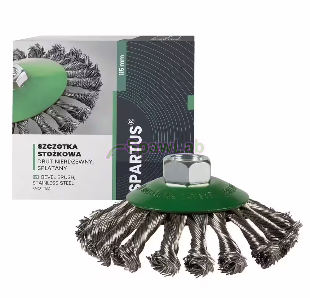 Spartus Kegelbürste Ø115 mm, gezopfter Edelstahldraht 0,5 mm, Gewinde M14
