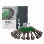 Spartus Kegelbürste Ø115 mm, gezopfter Edelstahldraht 0,5 mm, Gewinde M14