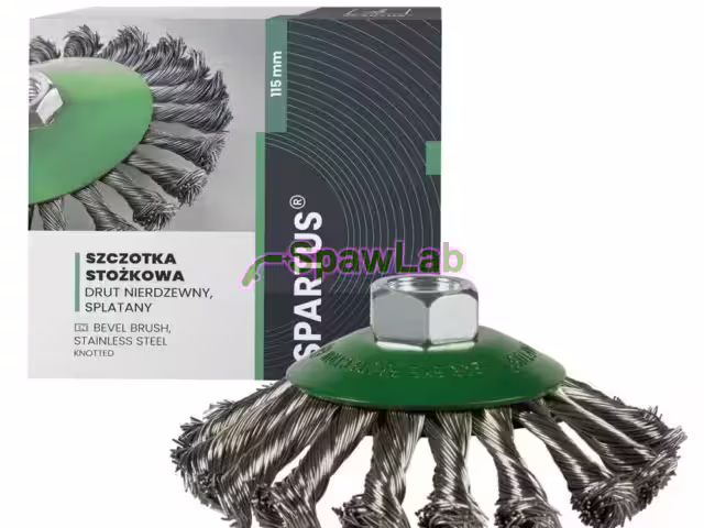 Spartus Szczotka stożkowa fi 115mm, drut nierdzewny splatany 0,5mm, gwint M14