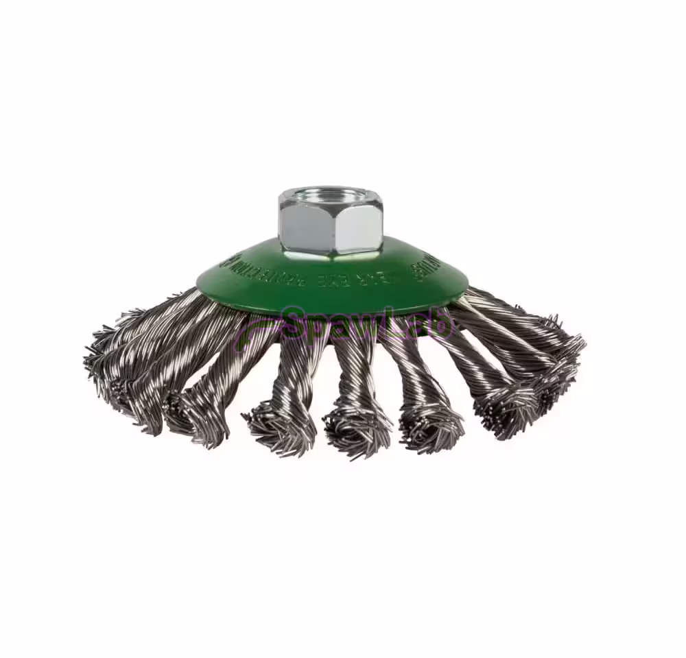 Spartus Kegelbürste Ø115 mm, gezopfter Edelstahldraht 0,5 mm, Gewinde M14, Bild 2