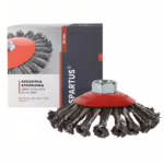Spartus bevel brush Ø115 mm, knotted steel wire 0.5 mm, M14 thread