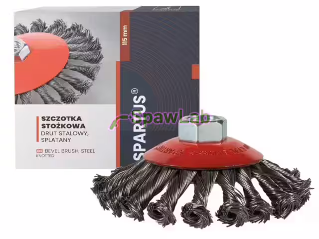 Spartus Szczotka stożkowa fi 115mm, drut stalowy splatany 0,5mm, gwint M14