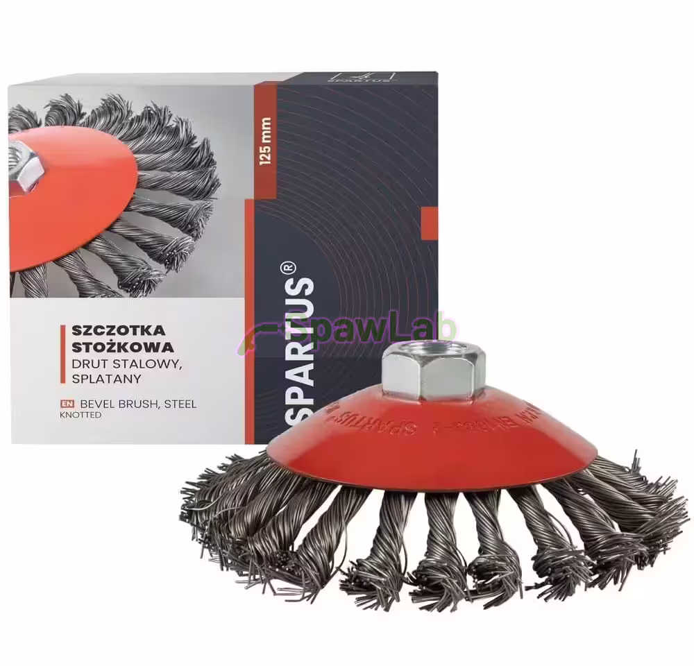 Spartus Kegelbürste Ø125 mm, gezopfter Stahldraht 0,5 mm, Gewinde M14