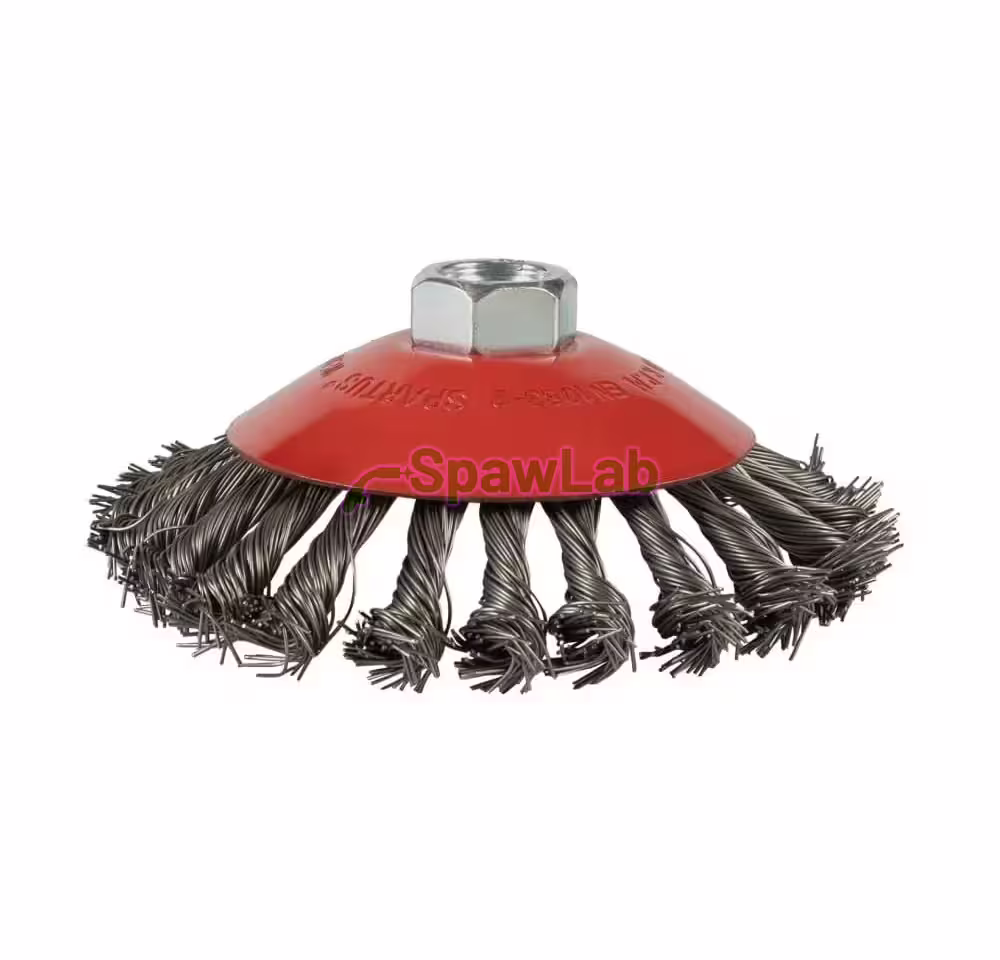 Spartus Kegelbürste Ø125 mm, gezopfter Stahldraht 0,5 mm, Gewinde M14, Bild 2