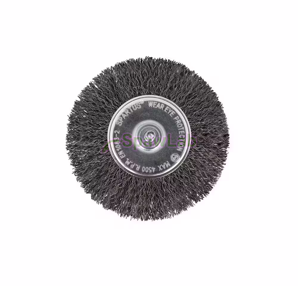 Spartus Rundbürste mit Schaft Ø100 mm, gewellter Stahldraht 0,3 mm, Schaft 6 mm, Bild 2