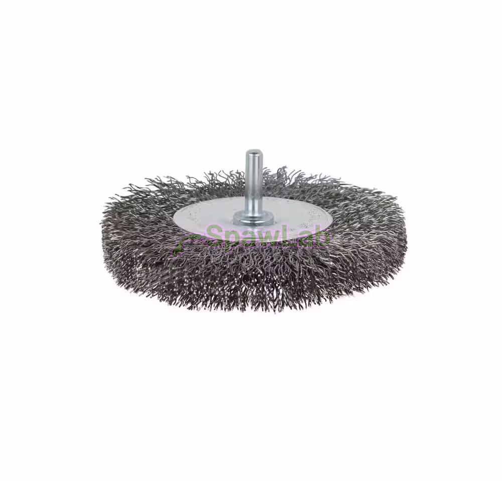 Spartus Rundbürste mit Schaft Ø100 mm, gewellter Stahldraht 0,3 mm, Schaft 6 mm, Bild 3