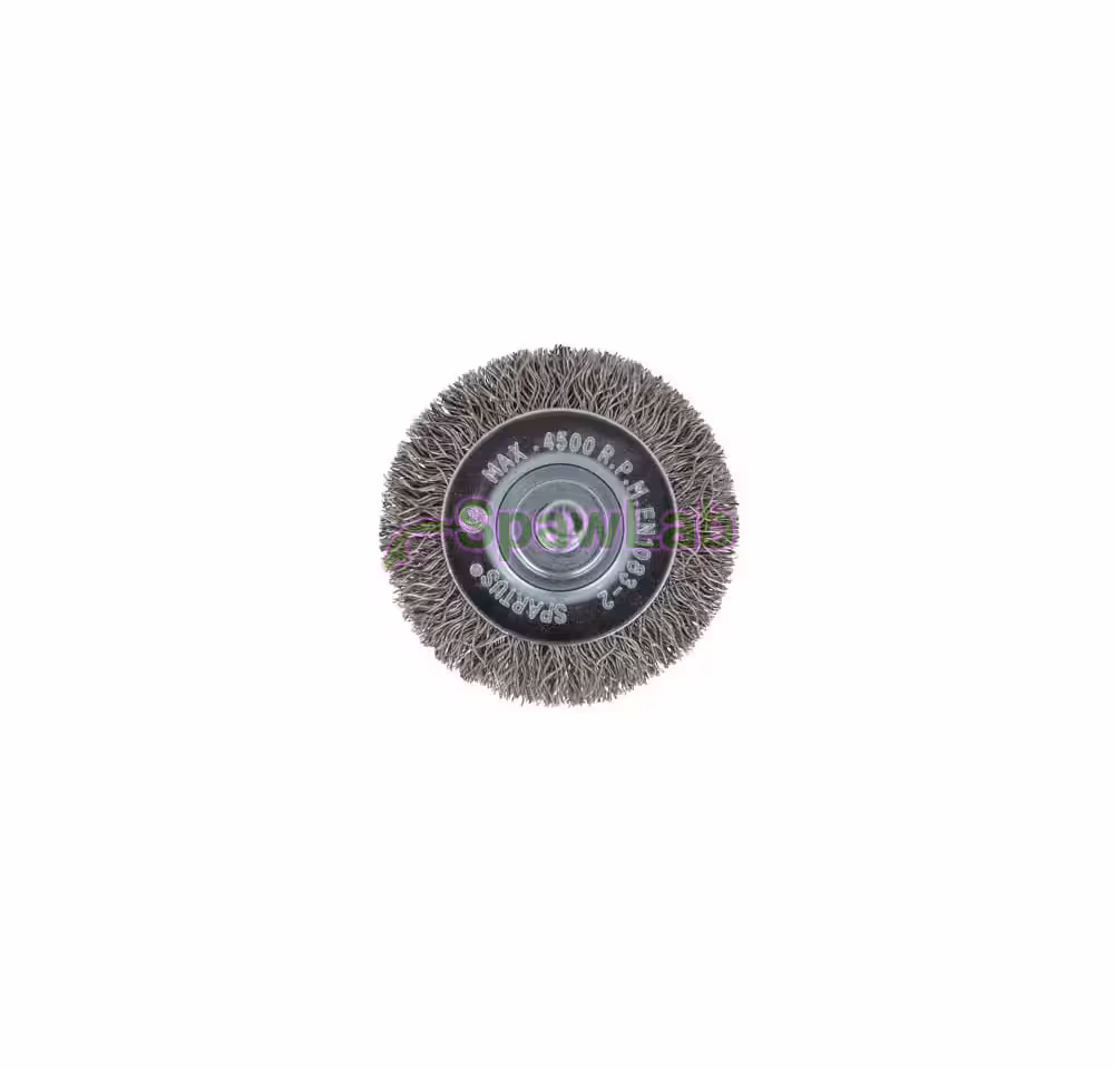 Spartus shank-mounted wheel brush Ø50 mm, crimped stainless steel wire 0.3 mm, 6 mm shank, photo 2