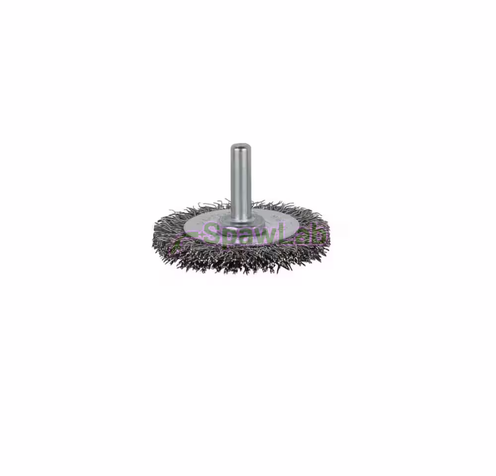 Spartus shank-mounted wheel brush Ø50 mm, crimped stainless steel wire 0.3 mm, 6 mm shank, photo 3