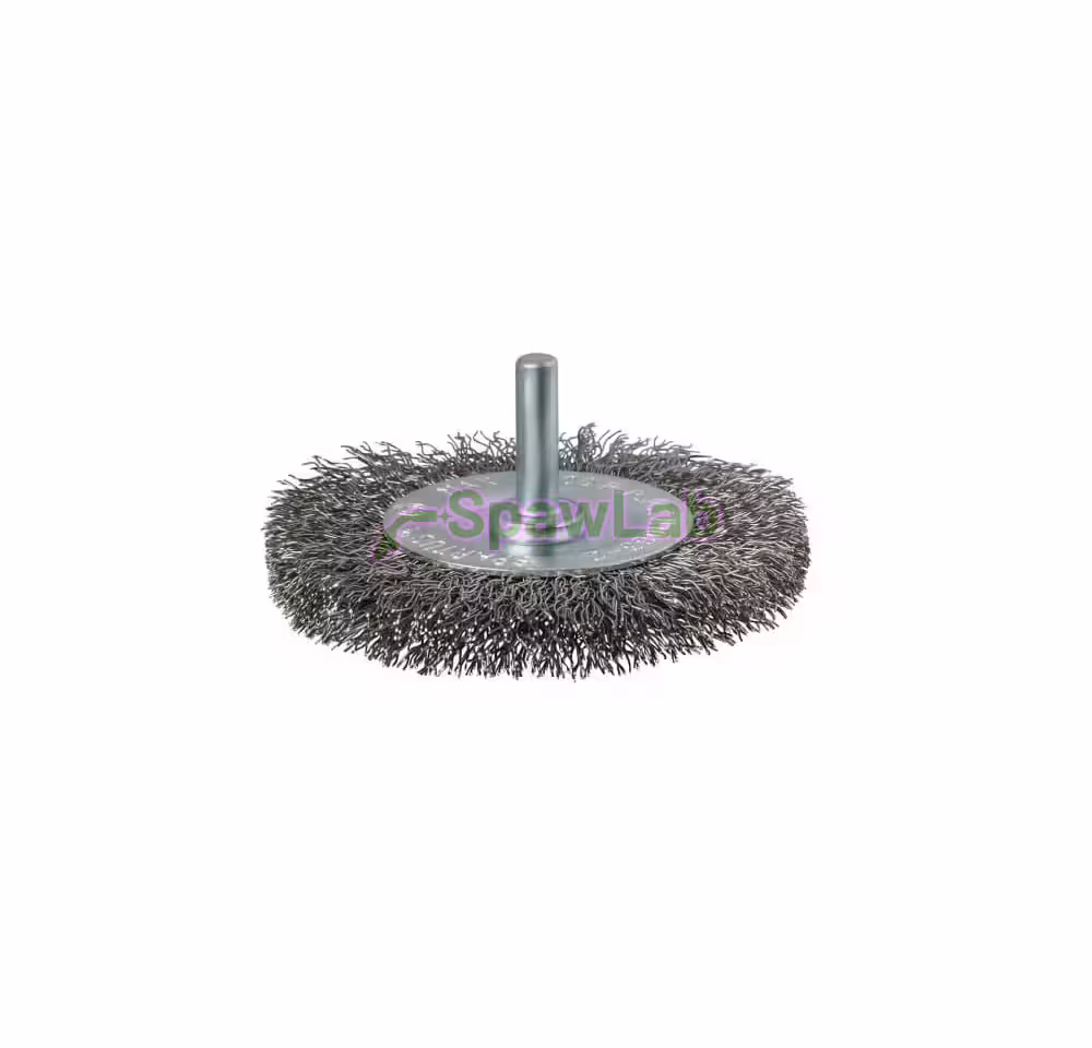Spartus shank-mounted wheel brush Ø75 mm, crimped stainless steel wire 0.3 mm, 6 mm shank, photo 3