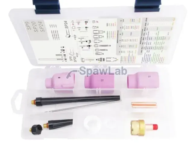 Spartus TIG BOX duża Soczewka 17/18/26 zestaw na elektrodę 1.6mm