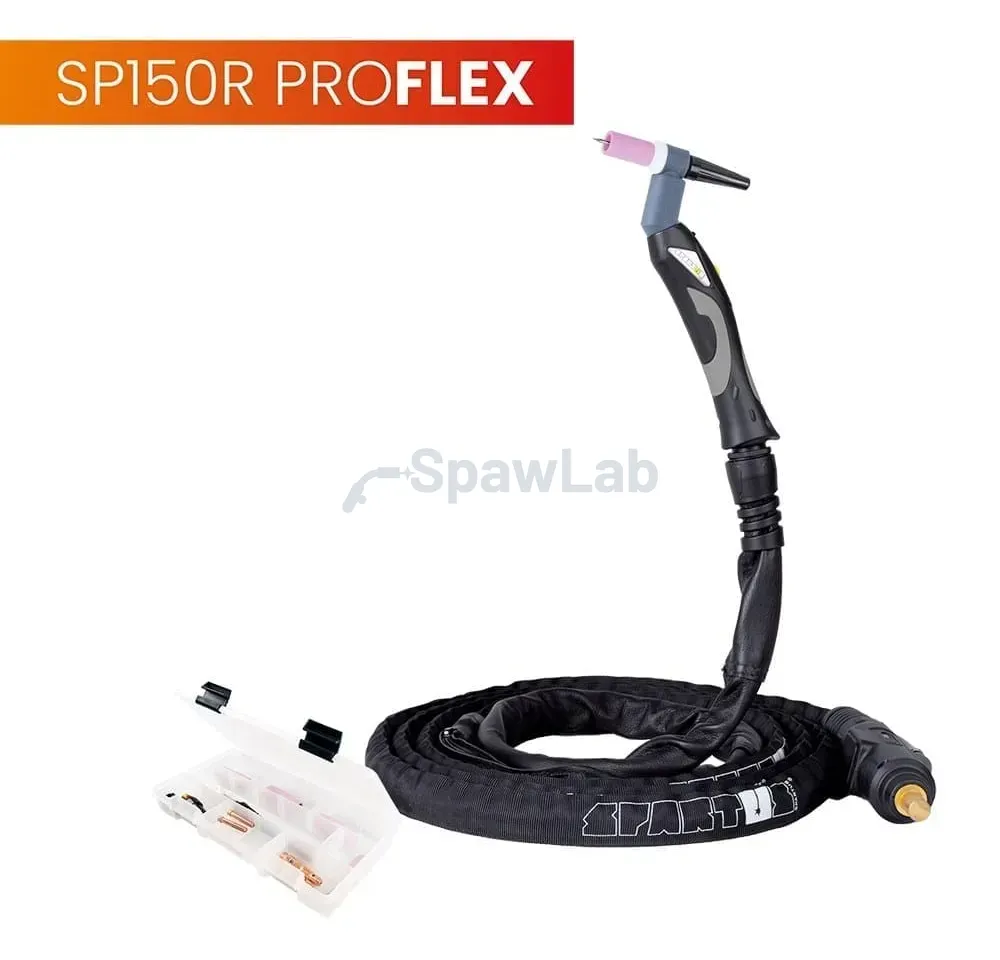 Spartus WIG-Brenner TIG 150R mit drehbarem Kopf SP9-90R, 4 m, Serie ProFLEX, 1B, Schlauchpaket U, SK35, 30 cm Schlauch, Rec6