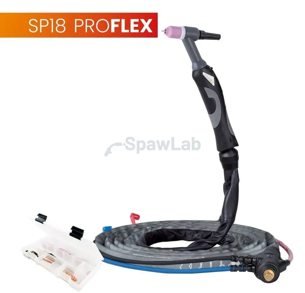 Spartus TIG 18 welding torch, 4 m, ProFLEX series, 1B, U package, SK35, 30 cm hose, Rec6