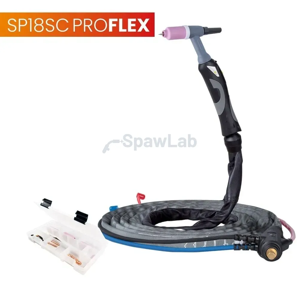 Spartus TIG 18SC welding torch, 4 m, ProFLEX series, 1B, U package, SK35, 30 cm hose, Rec6