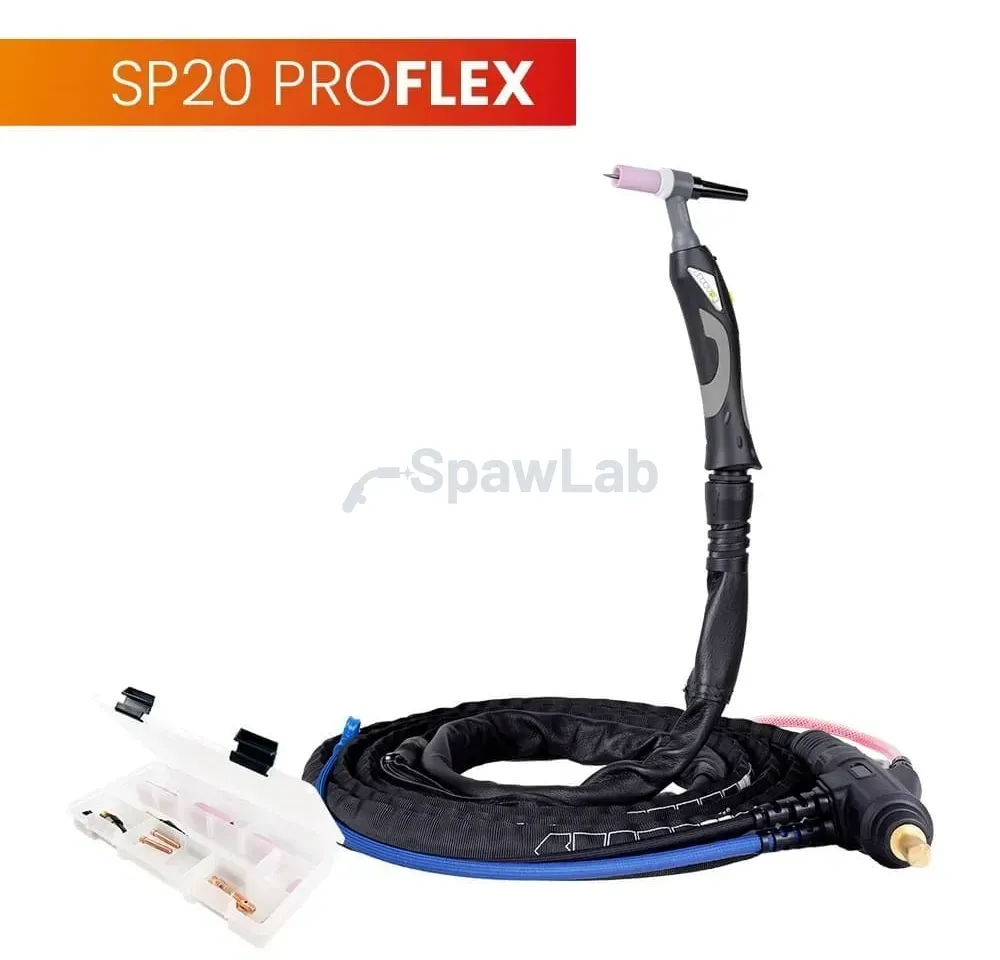 Spartus WIG-Brenner 20, 4 m, Serie ProFLEX, mini 1B, Paket U, SK35, 30 cm Schlauch, Rec6