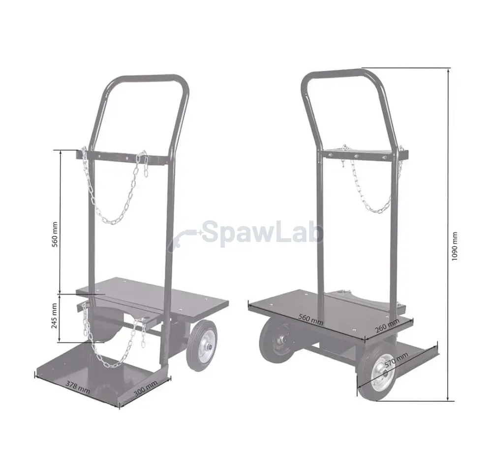 Spartus 2-wheel side welding trolley (foldable), photo 3