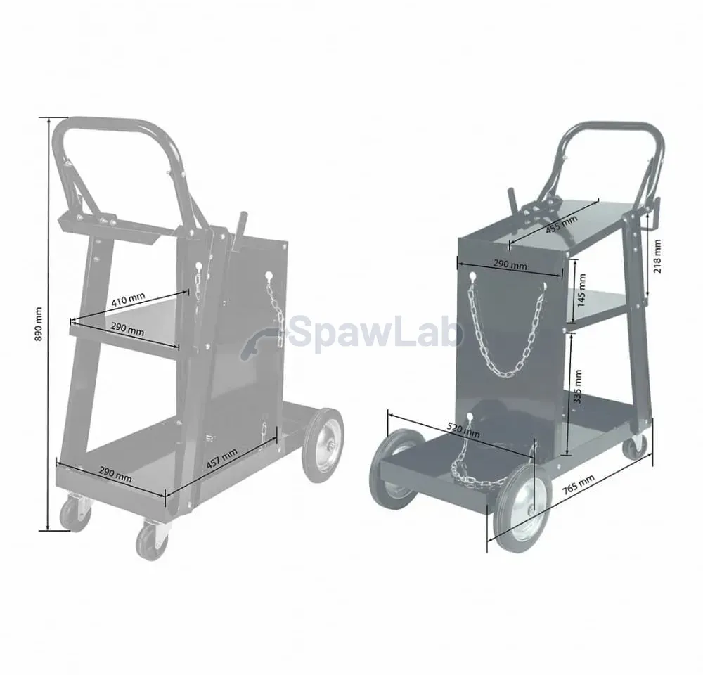 Spartus Wózek spawalniczy z 3 półkami (składany), zdjęcie 3