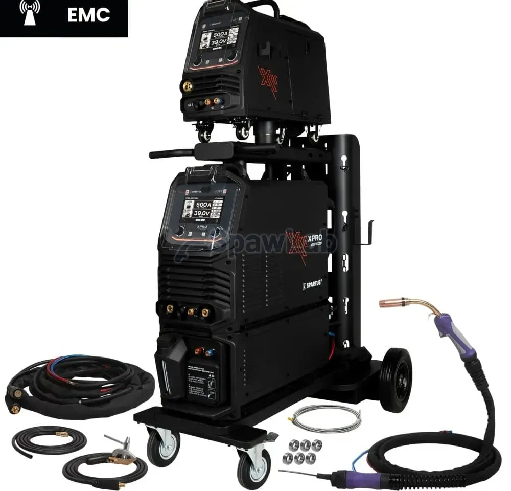 Spartus XPro MIG 500 Dual Pulse [power source, cooling unit, wire feeder, trolley, 5m interconnection cable] package