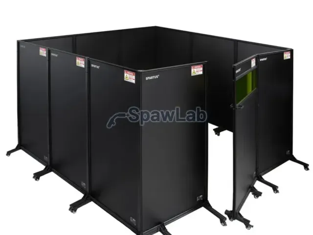 Spartus Arbeitsplatzeinhausung 3360×3300 zum Laserschweißen