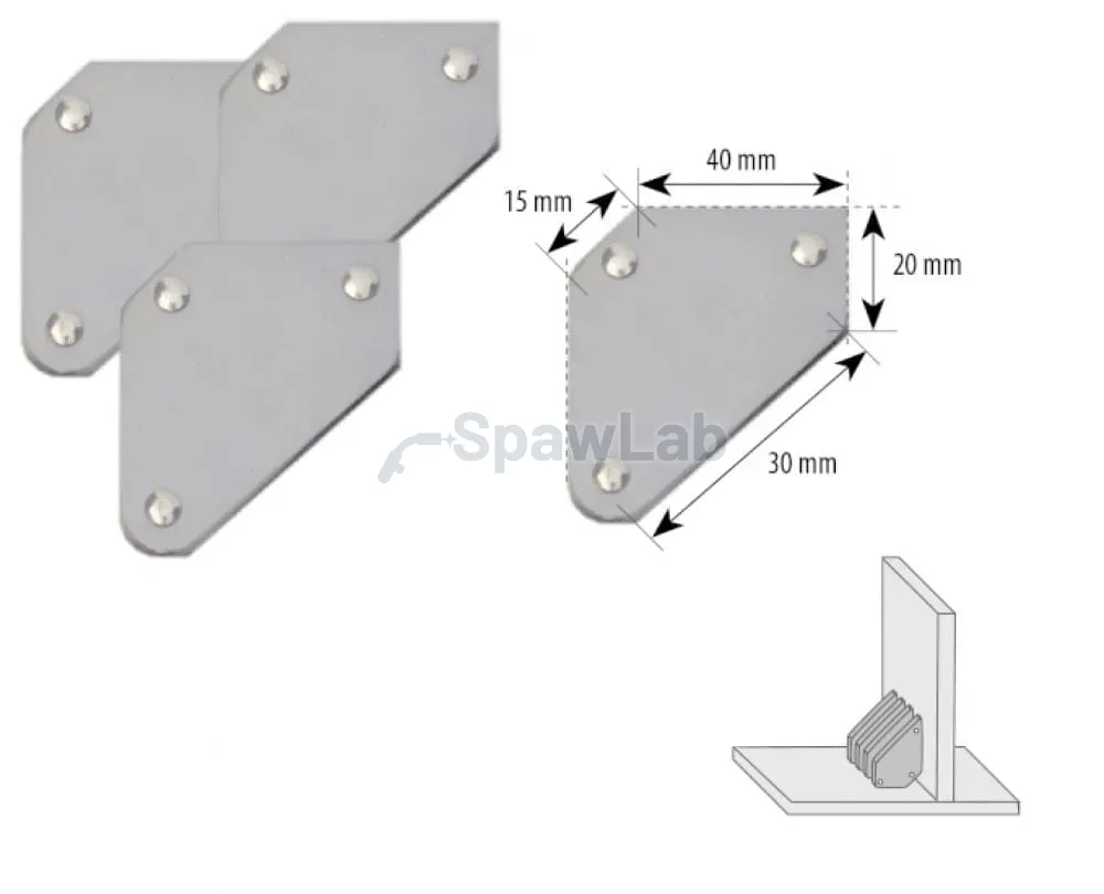Spartus set of 4 angle magnets, holding force 4 kg