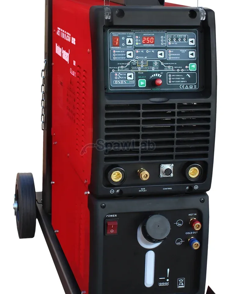 Inverter welder JET TIG II Tower AC/DC 250 A PFC Welder Fantasy with cooler, trolley and SGT18 4 m torch