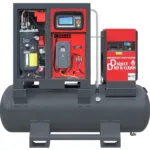 Screw compressor ARROW II VSD 15 kW/500 710-1100 l/min. 16 Bar kit tank-mounted horizontal 500L+ dryer + filters ISO 8573-1 1:4:1, photo 5
