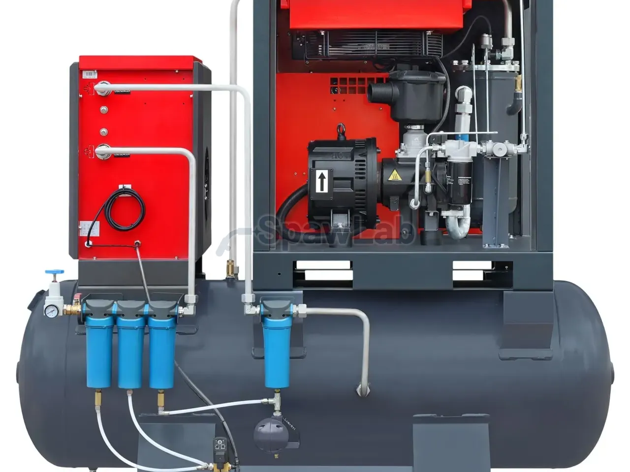 Screw compressor ARROW II VSD 15 kW/500 710-1100 l/min. 16 Bar kit tank-mounted horizontal 500L+ dryer + filters ISO 8573-1 1:4:1, photo 7