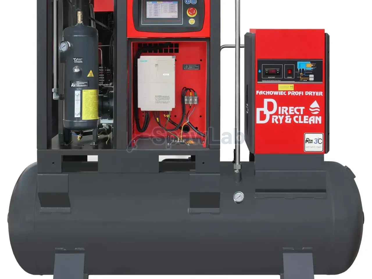 Screw compressor ARROW II VSD 15 kW/500 720-1800 l/min. 10 Bar kit tank-mounted horizontal 500L + dryer + filters ISO 8573-1 1:4:1, photo 5