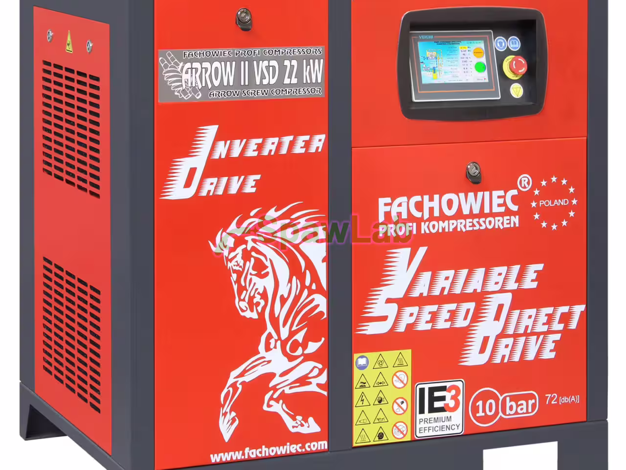 Screw compressor Profi Kompressoren ARROW II 22 kW VSD 1160 to 3000 l/min 10 bar 400 V direct drive