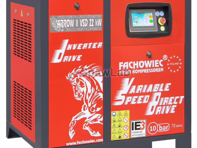 Screw compressor Profi Kompressoren ARROW II 22 kW VSD 1160 to 3000 l/min 10 bar 400 V direct drive