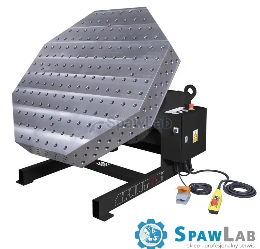 FERROS 3D 1400 x 1400 x 200 octagonal welding table with rotary positioner