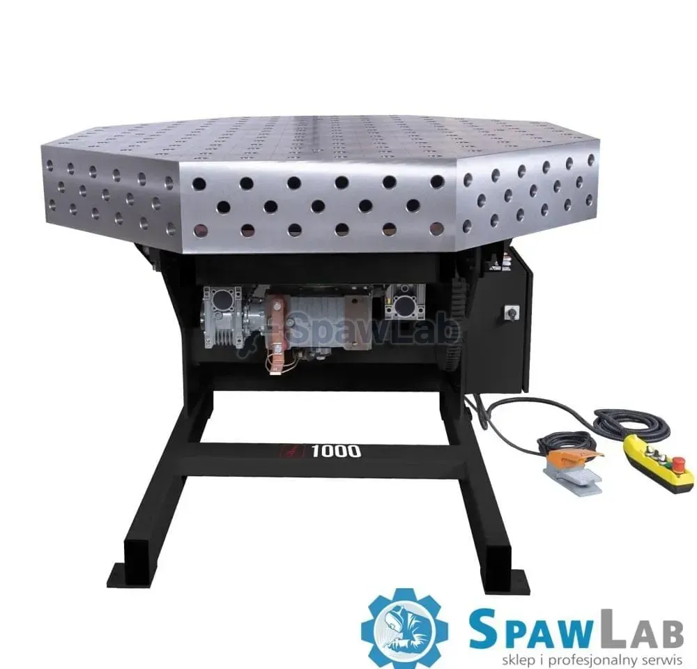 FERROS 3D 1400 x 1400 x 200 octagonal welding table with rotary positioner, photo 2