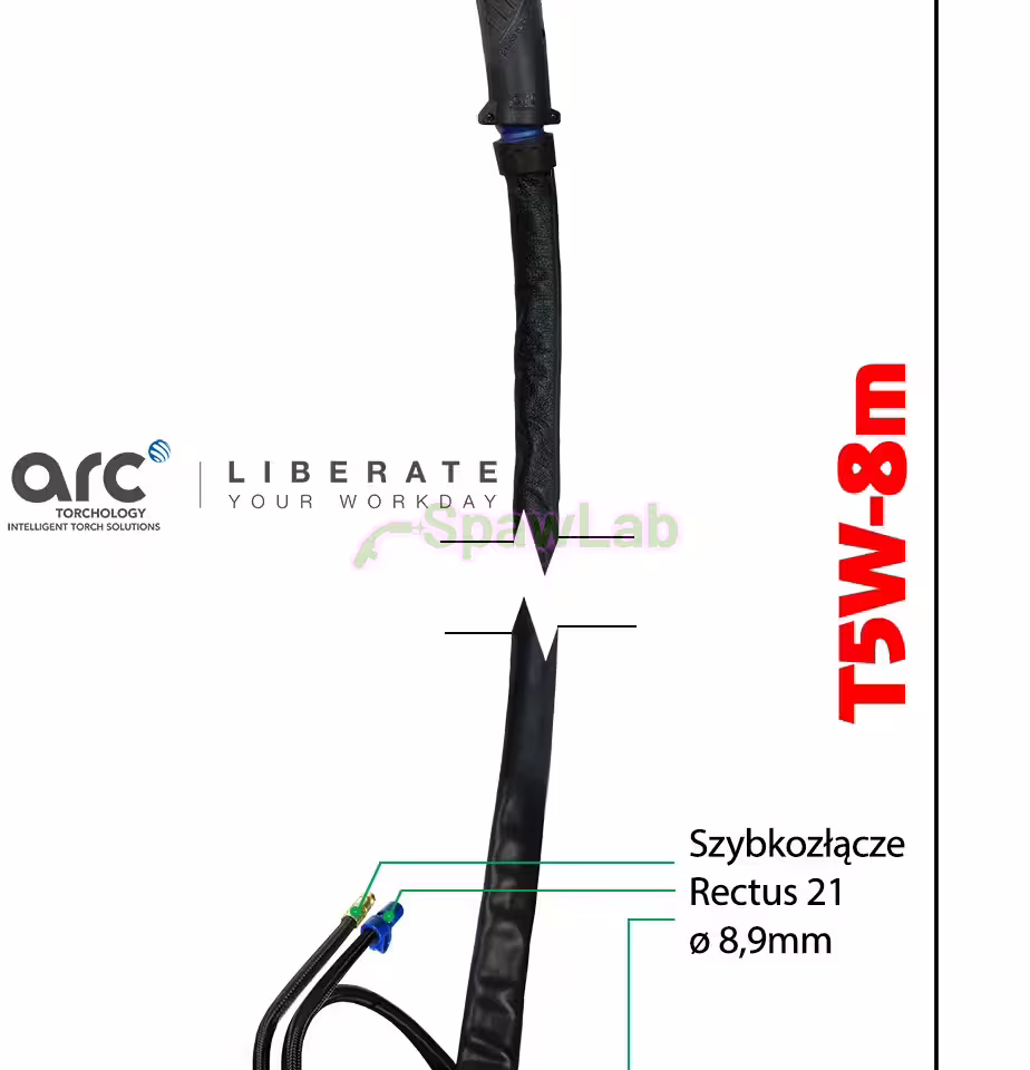 WIG-Schweißbrenner ARC T5W 8 m 550 A DC / 385 A AC, Bild 2