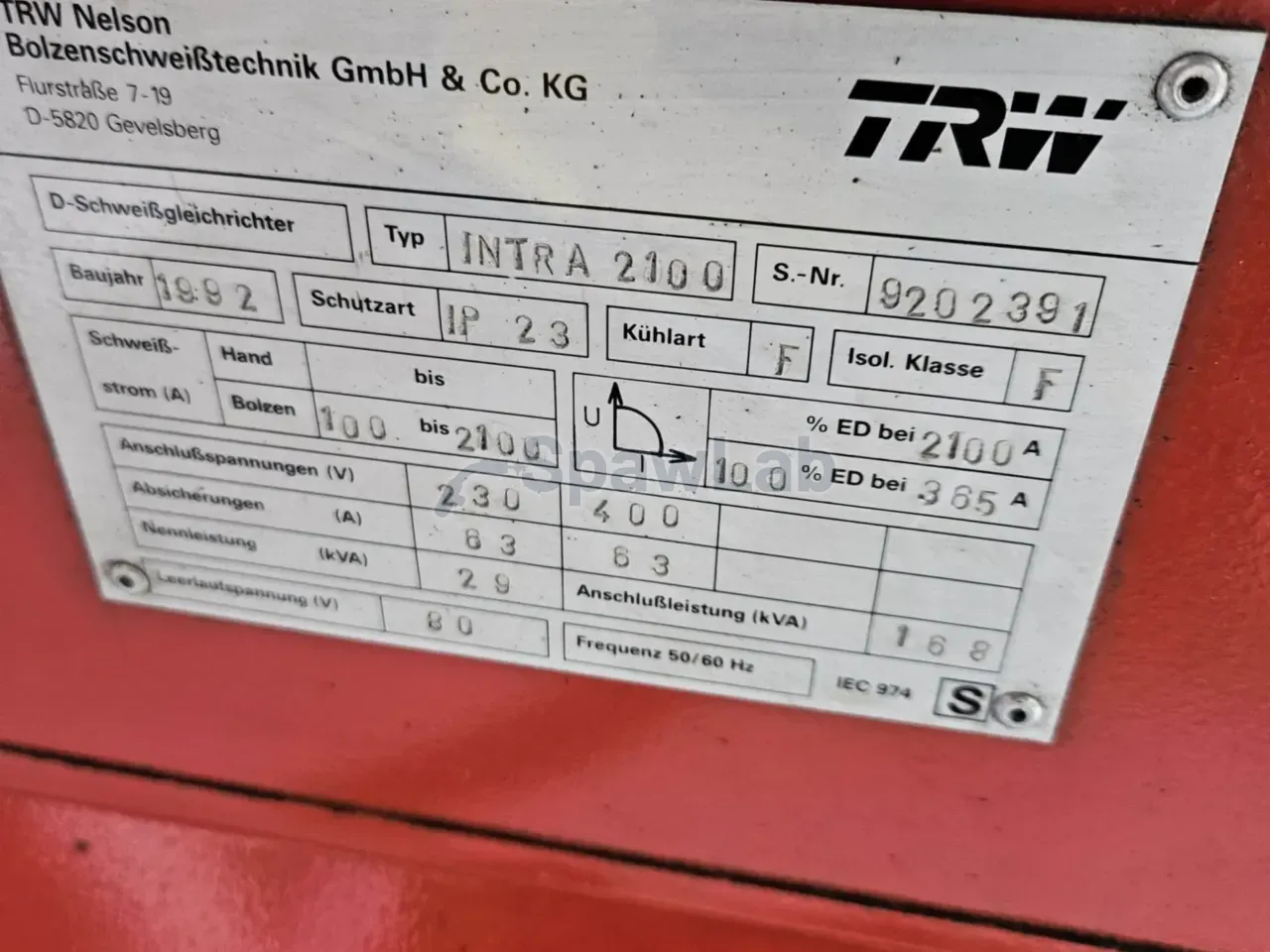 TRW Nelson Intra 2100, used stud welder, photo 12