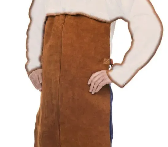 Weldas Lava Brown™ clip-on leather welding apron 44-7836