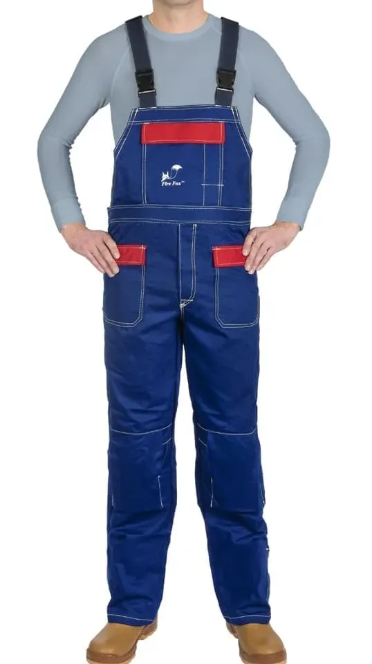 Weldas Fire Fox™ 33-2700 blue flame-retardant welding bib overalls