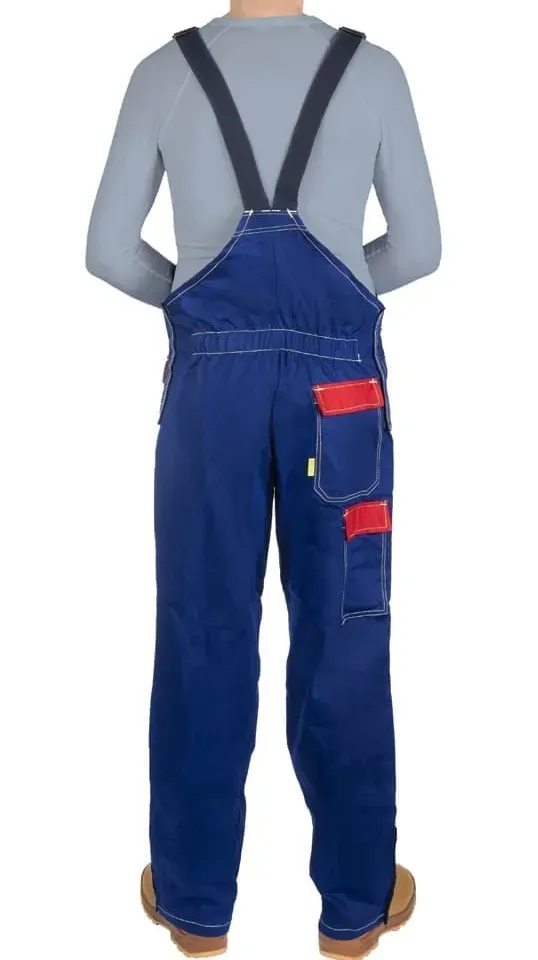 Weldas Fire Fox™ 33-2700 blue flame-retardant welding bib overalls, photo 3