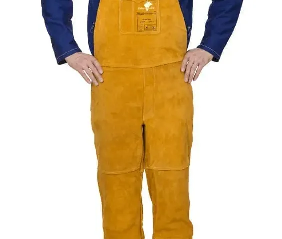 Weldas Golden Brown™ 44-2648 leather welding bib overalls