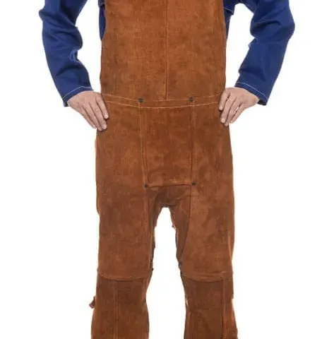 Weldas Lava BROWN™ 44-7248 leather welding bib overalls (122 cm)