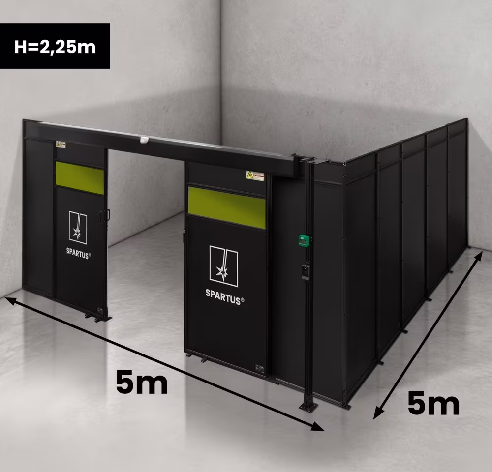 Spartus Modułowa cela für Schweißen Laser 5000x5000x2250 - układ L (2 ściany)