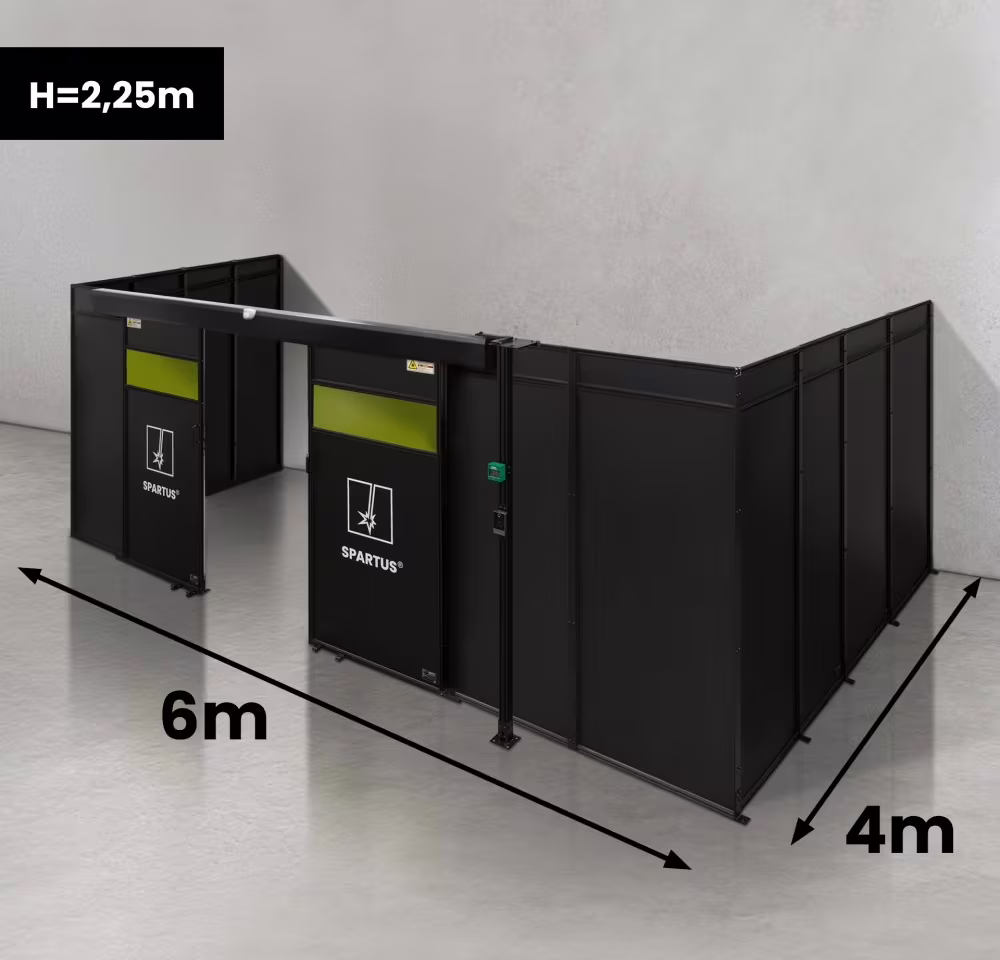 Spartus Modułowa cela für Schweißen Laser 6000x4000x2250 - układ U (3 ściany)